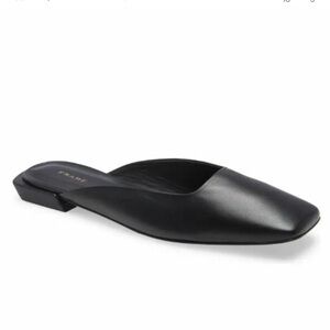 FRAME Le Town Leather Mules Slides Square Toe Noir 8